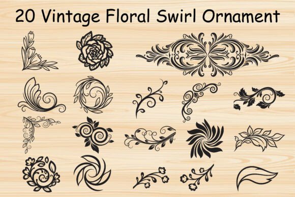 Download Vintage Floral Swirl Ornament - Premium Bundle