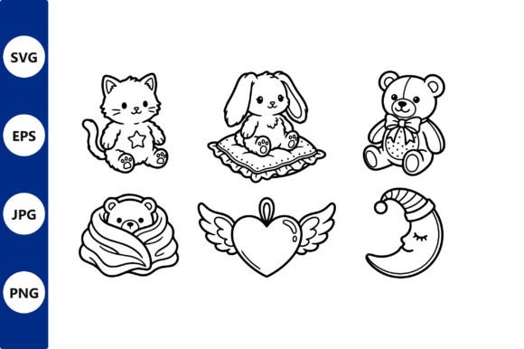 Download Cute Black and White Line Art Animal - Line art Collection