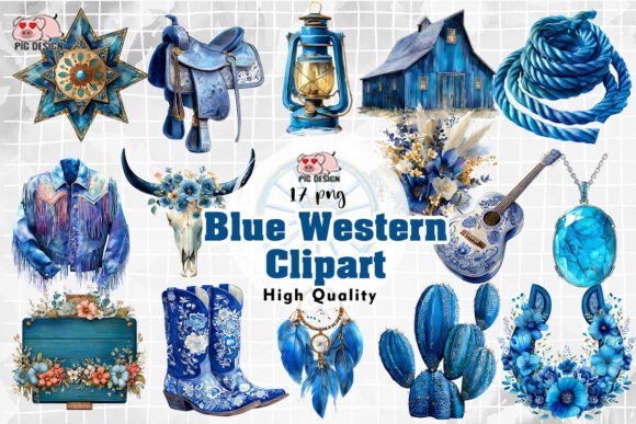 Download Blue Western Clipart PNG - Western clipart png Collection