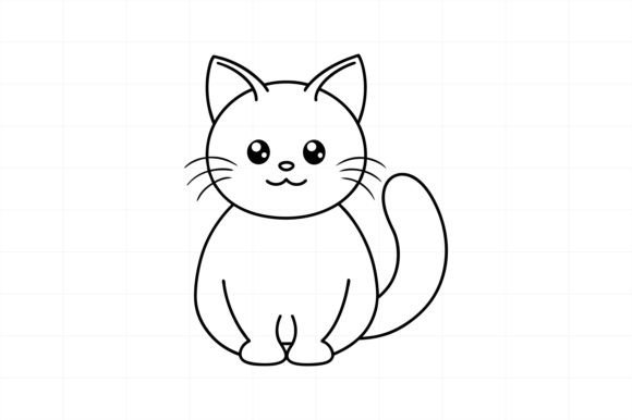 Download Kawaii Ragdoll Cat Line Art Illustration - Line art Collection
