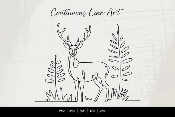 Download Deer in Forest Line Art - Line art Collection