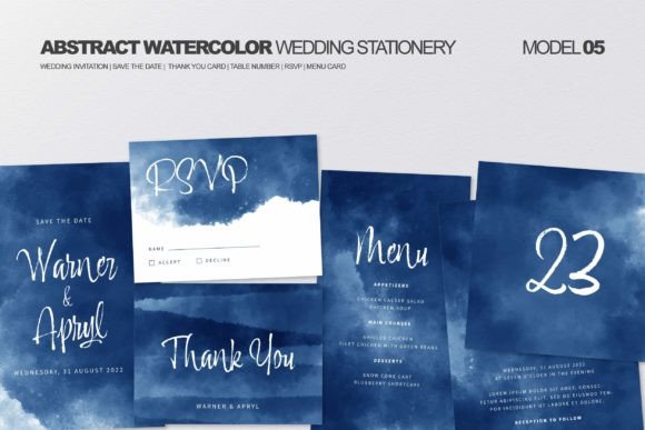 Download Abstract Watercolor Wedding Stationery - Wedding Collection