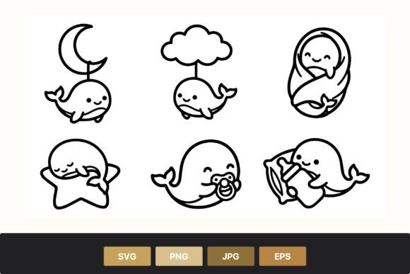 Download Cute Whale Baby Line Art - Line art Collection