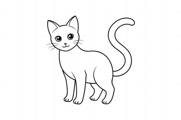 Download Cute Cat Line Art Illustration - Line art Collection