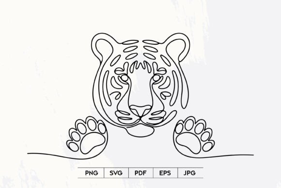 Download Cute Tiger Line Art SVG - Line art Collection