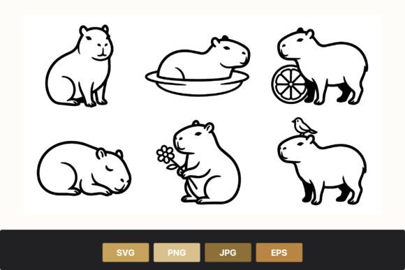 Download Capybara Line Art Animal Drawing - Line art Collection