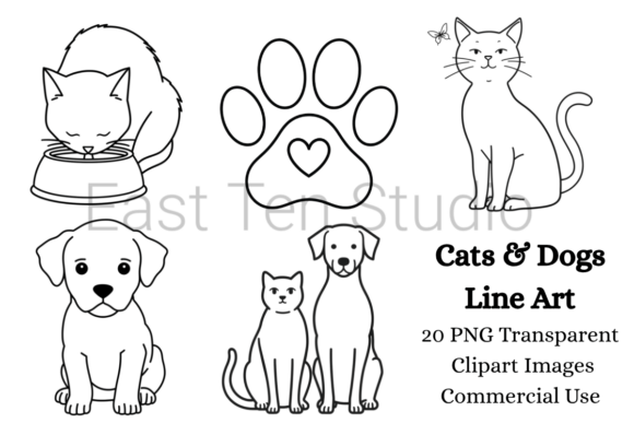 Download Dog and Cat Line Art - Line art Collection