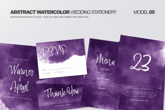 Download Abstract Watercolor Wedding Stationery - Wedding Collection