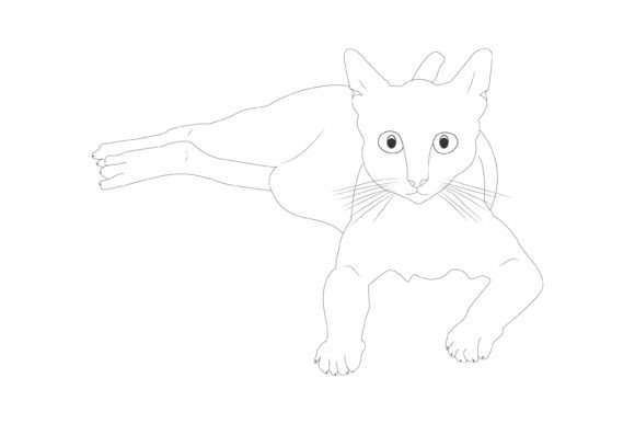 Download Kitty Cat Line Art Vector Illustration - Line art Collection