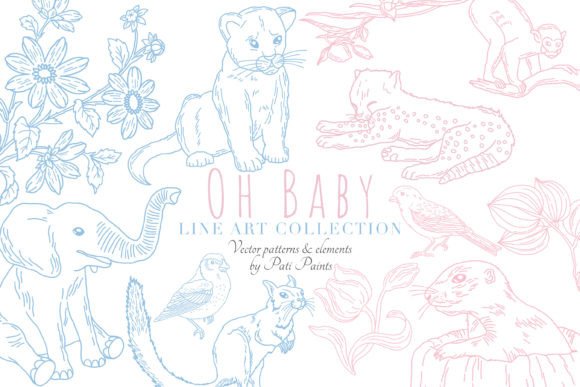 Download Oh Baby Line Art Clipart Collection - Collection Collection