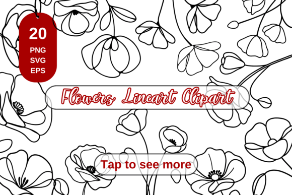 Download Line Art Floral Set, Flowers Line Art - Line art Collection